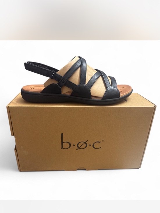 b.o.c. Shoes - b.o.c. Black Strappy Slingback Sandals with Tan Footbed